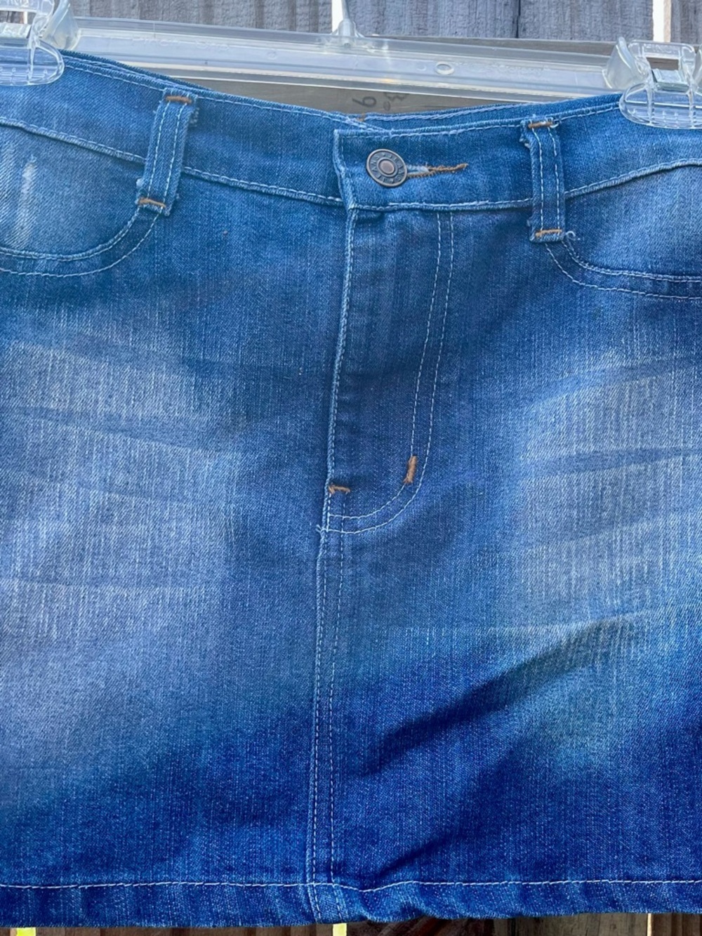 Girls' Blue Jean Denim Mini Skirt - Classic Wash Size Small